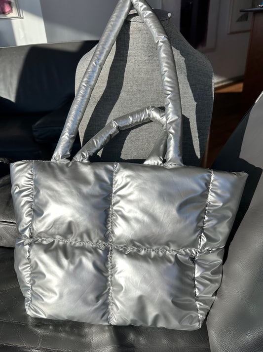 Silver Puffy Bag