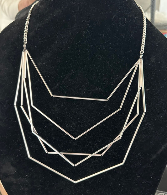 Silver Cascading Necklace