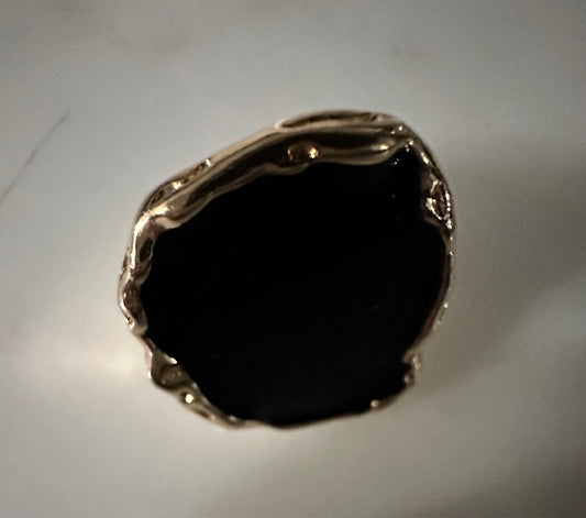 Gold Ring with Black Stone