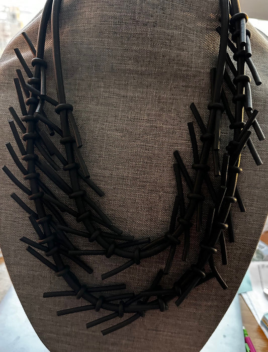 Handmade Rubber Black Neklace