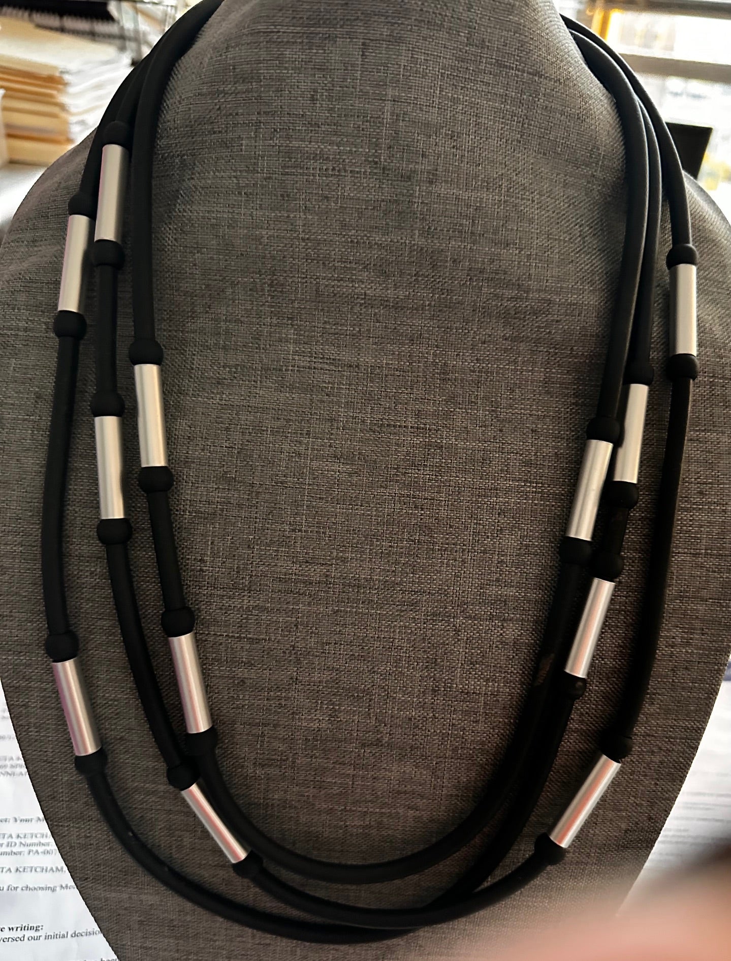 Black and Aluminum Necklace