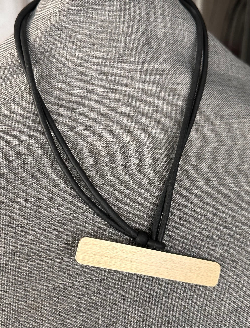 Rubber Necklace with Gold Pendant